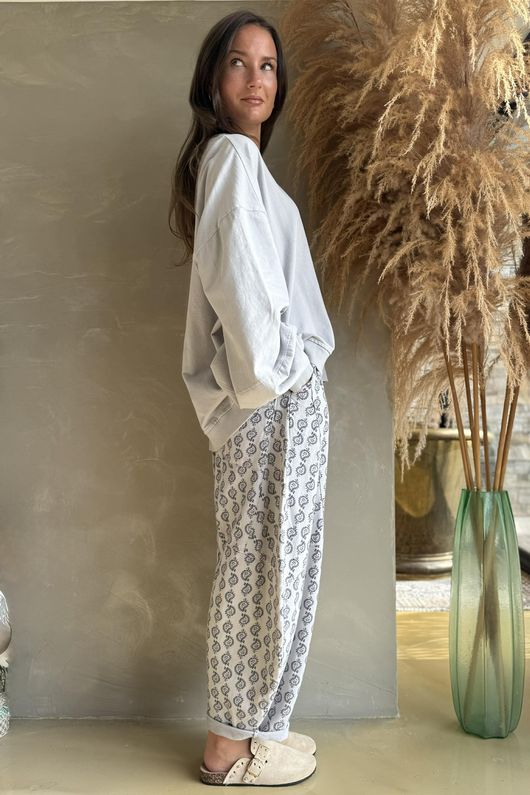 Lagen Lantern Sleeve Sweatshirt Smoke